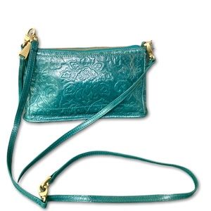 HOBO Original Leather Green Crossbody Shoulder Handbag